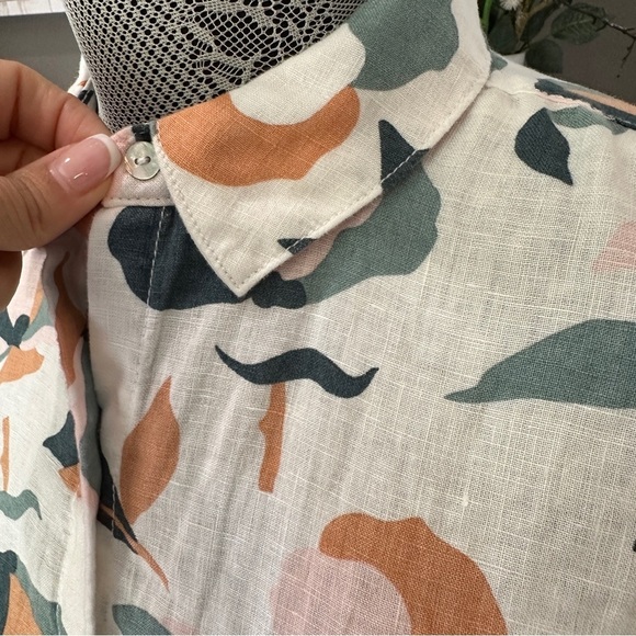 Rachel Zoe 100% Linen Shirt Dress – Abstract Floral XS - Picture 6 of 14